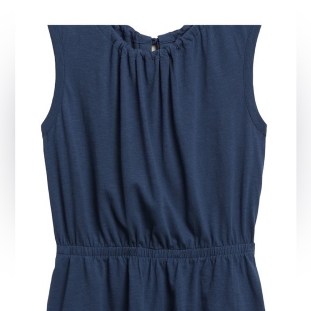 Banana Republic Malibu BLUE Slub Sleeveless Tank Petite Open back LP - Picture 4 of 4